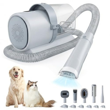 Pet grooming vacuum kit with cordless dog clippers